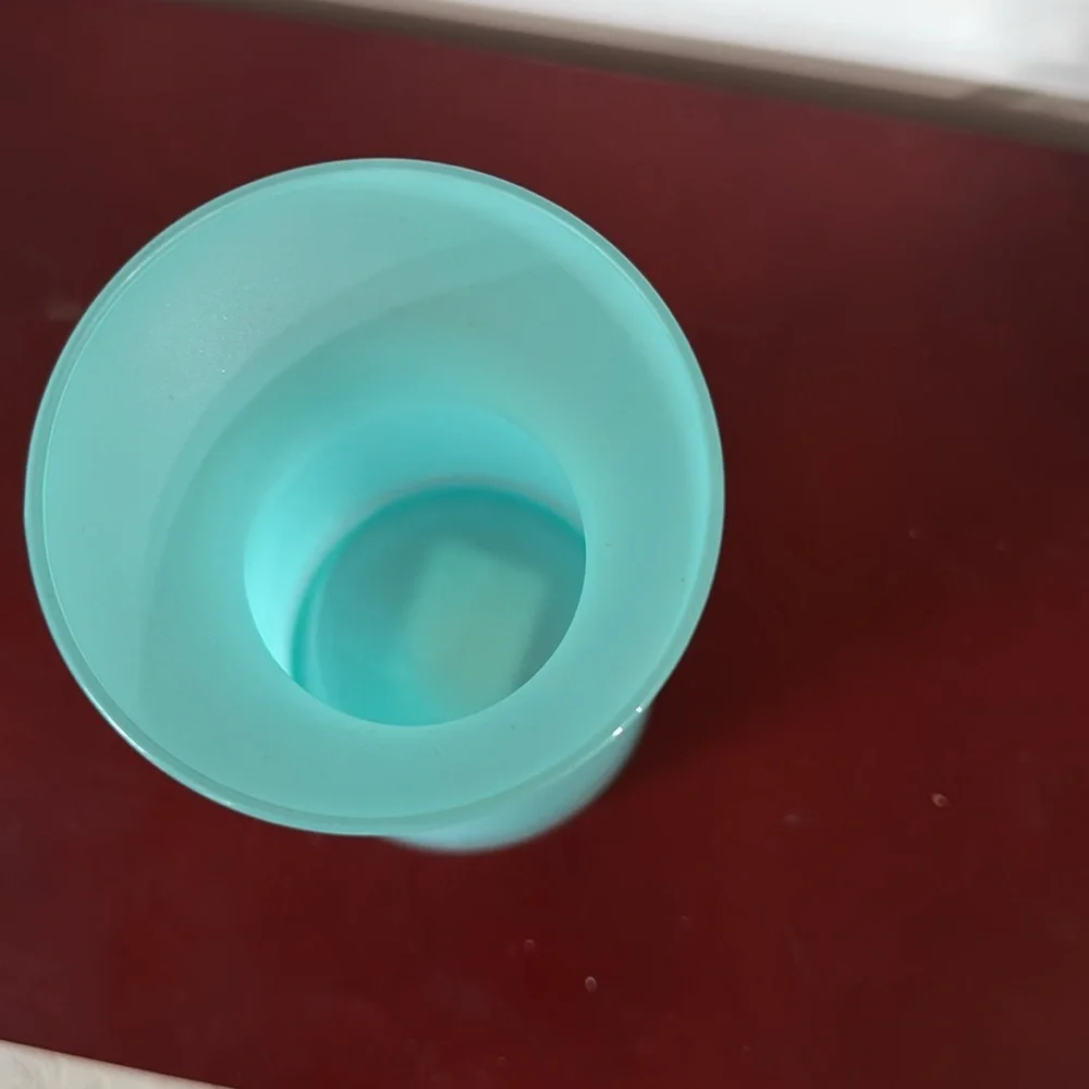 Sleek MCM-Style turquoise Vase Handmade, 6 1/2 inches,